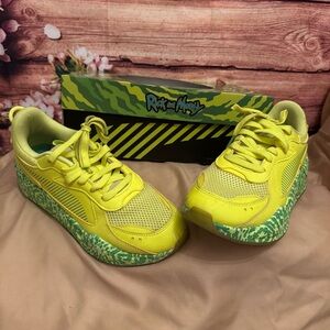 Puma Yellow and Green RS-X Rick & Morty Sneakers
